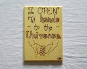 Open Hands Quote, Woodburned Plaque