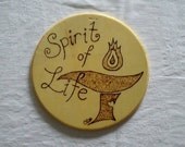 Spirit of Life Chalice, Woodburned Plaque