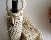 Wine Tote - Wine Bottle Tote - Handmade Crochet