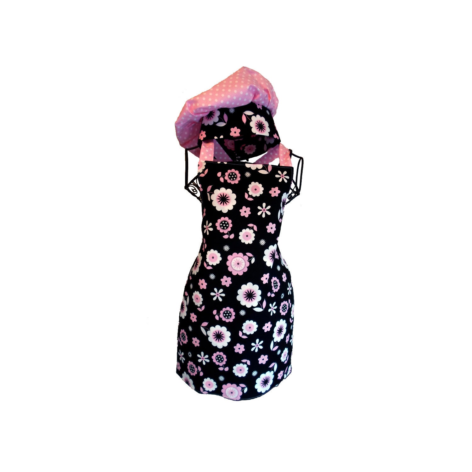 Pink Daisies -- Lil Chef Apron and Hat Set