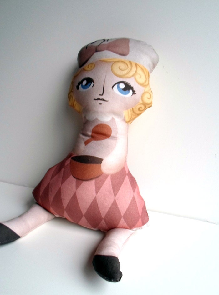 Little Miss Muffet Plush Doll, Pillow, Toy, Nursery Decor -- Safe for All Ages