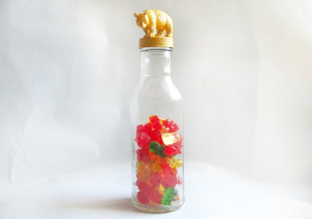Gummy Bear Candy Jar // Painted Bear Toy // Cute gift