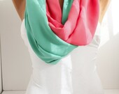 Green and honeysuckle Loop infinity  Scarf