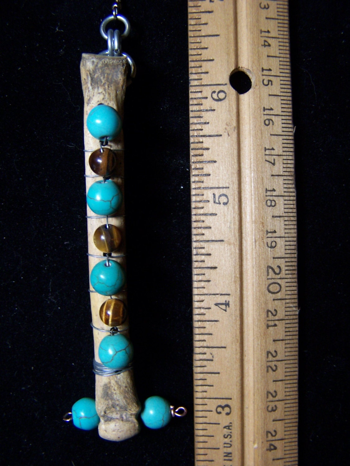 beaded bone earring