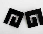 Eternity Wooden Earrings (BLACK)