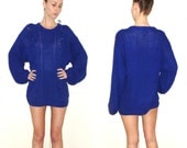 SALE Cute long blue knit sweater