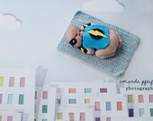 Sky Blue Itty Bitty Baby Blanket, Photography Prop Baby Blanket, Cuddling Baby Blanket, Travel Baby Blanket, Car Seat Baby Blanket