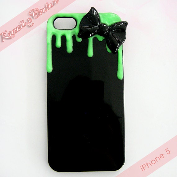 MADE TO ORDER Glowing Green Decoden iPhone 4 4S 5 Phone Case