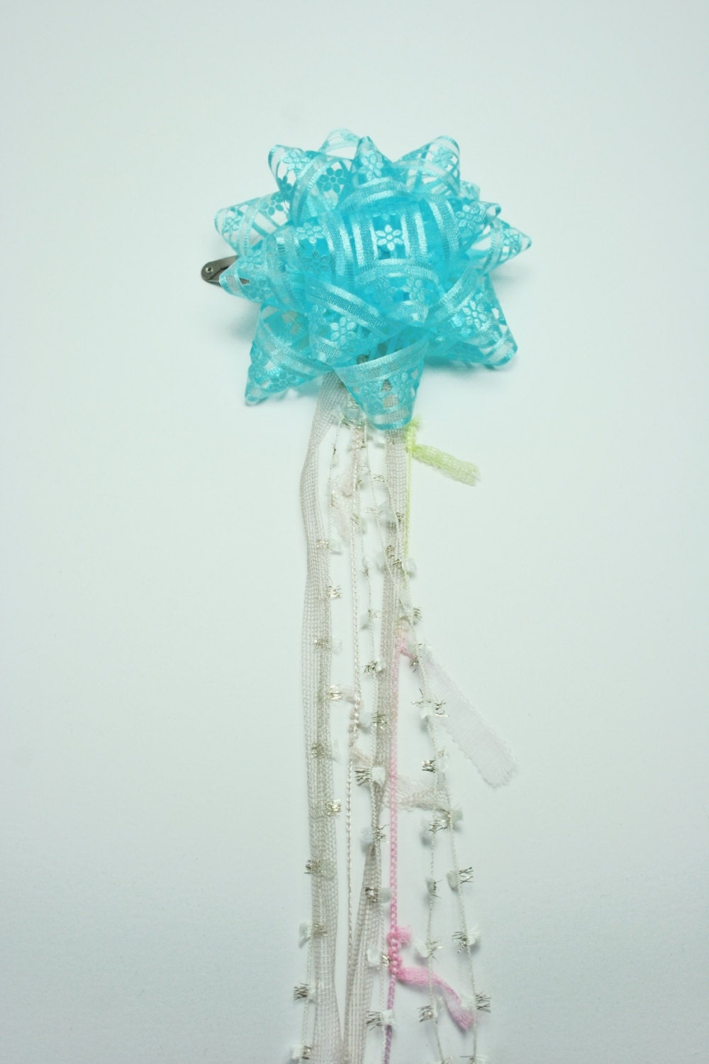 Blue ribbon hair pin 2
