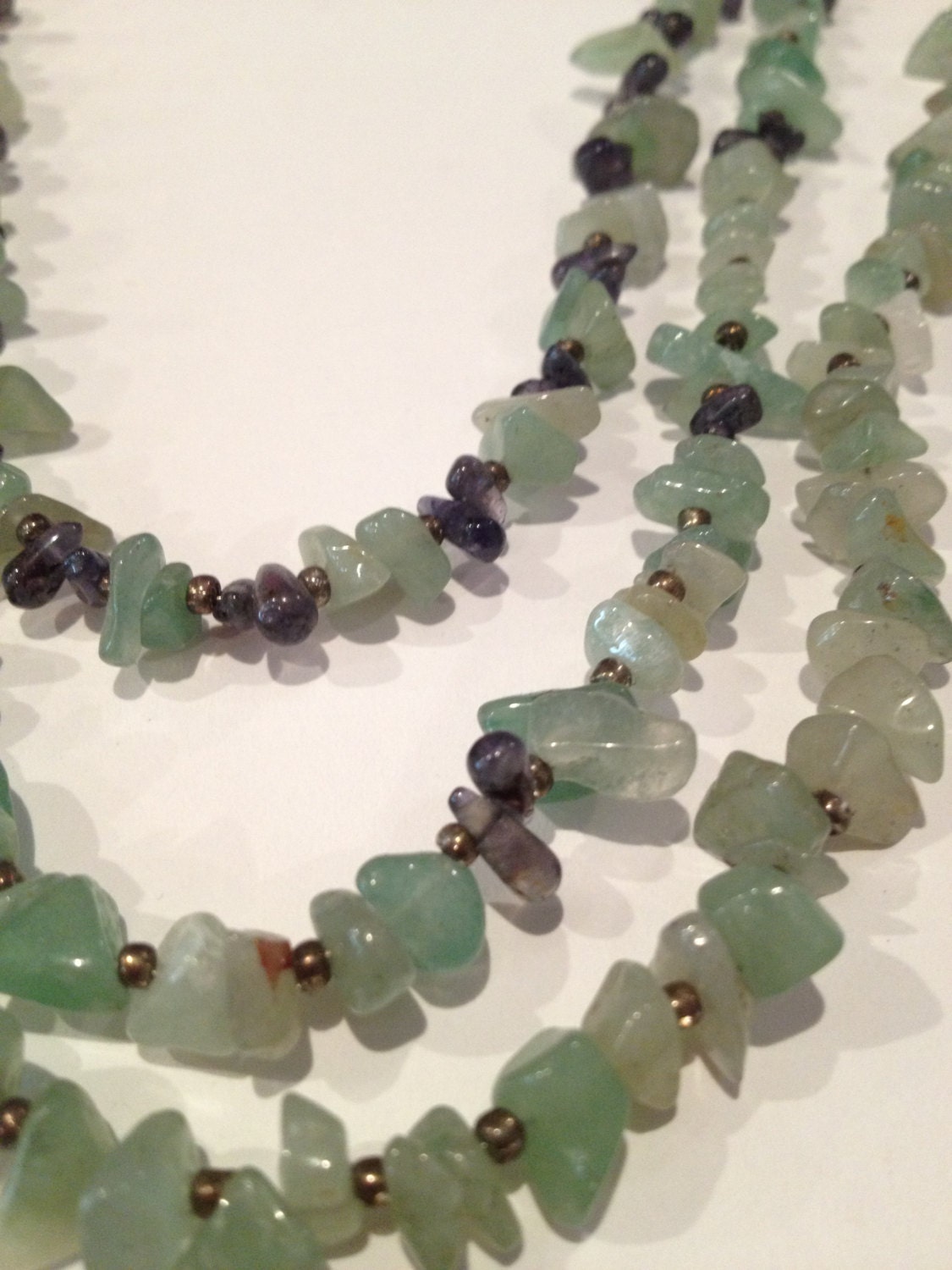 Aventurine and Iolite Multi-Strand Bib Necklace