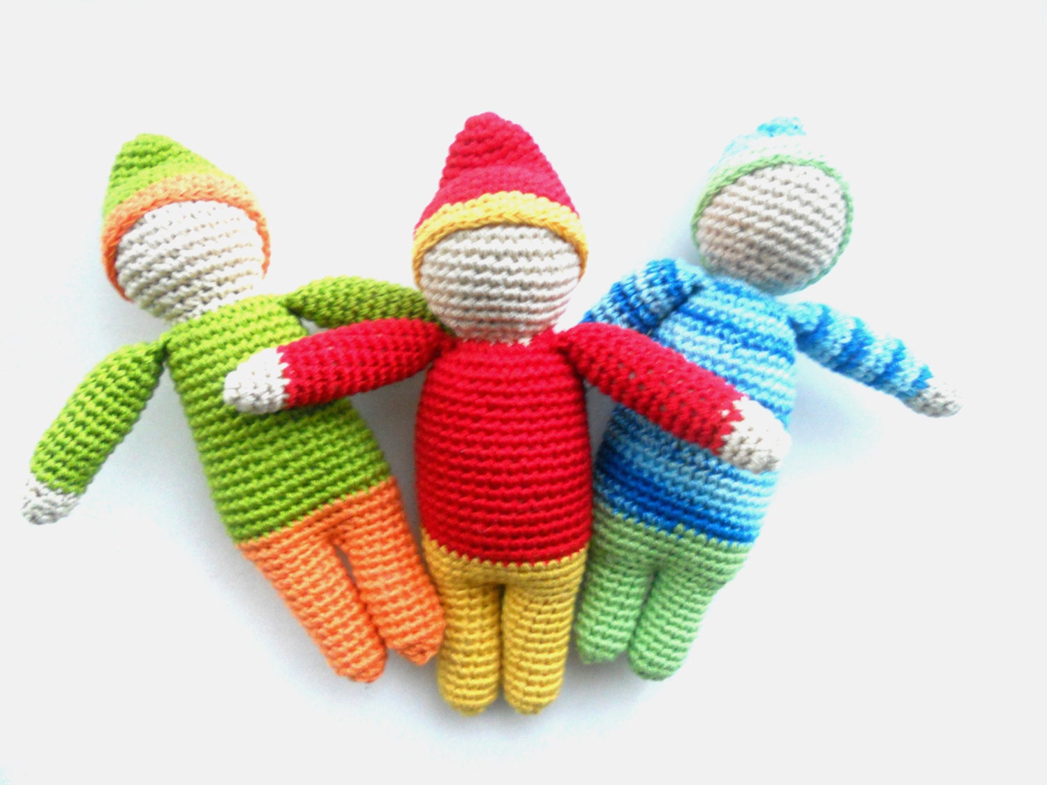 Crocheted organic doll Waldorf doll Elf doll Natural teether Amigurumi doll Eco friendly doll Crochet Rattle