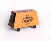 60's 70's TOASTER - Retro Vintage Gift Box - Printable DIY Wedding Gift Box Medium - Orange with Brown Flowers