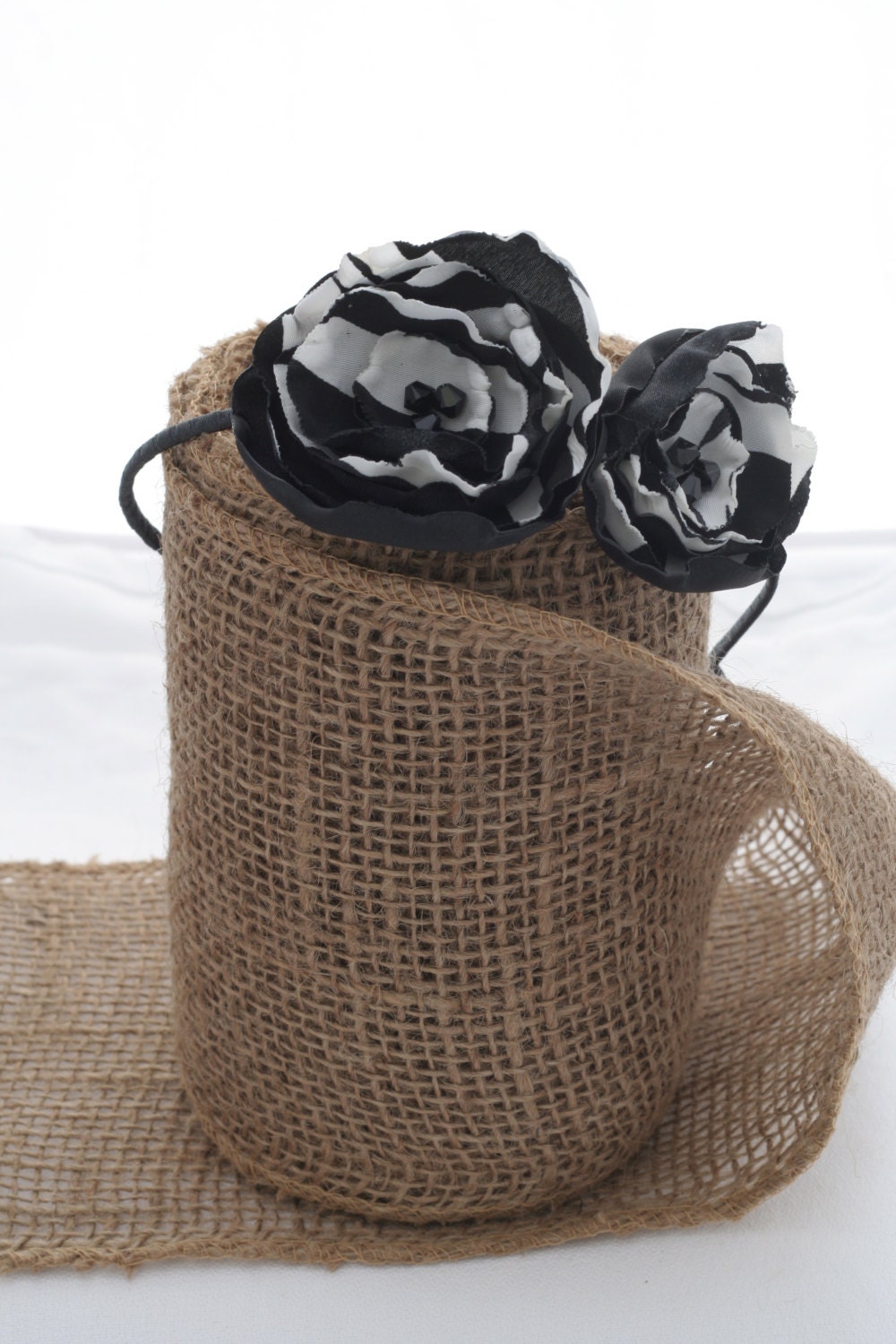Zebra Flowered Headband // Fabric Flowered Headband for Women and Girls