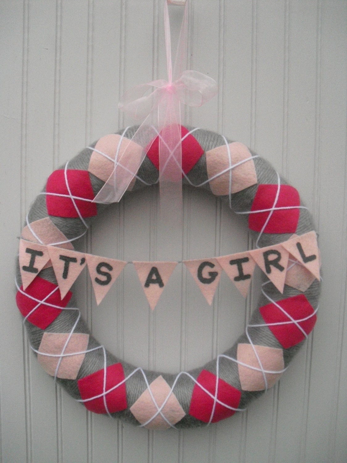 Baby Girl Argile Wreath - It's A Girl