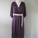 Vintage Poly V-Neck Dress// Grape// Cover-up// 70's