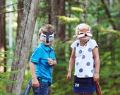 CHILD Felt Wolf mask and tail set Halloween costume Photography prop