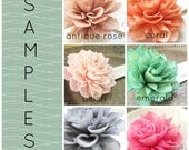 SAMPLES -  Wooden Flower Wedding Place Cards Escort Cards, Rustic Chic Wedding