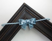 Baby Girl Light Blue Sequin Bow Headband - Toddler,Girls and Adult Headband