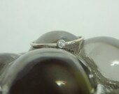 2mm Diamond Bezel Skinny Sterling Silver Stacking Ring