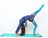 Mint green color block leggings