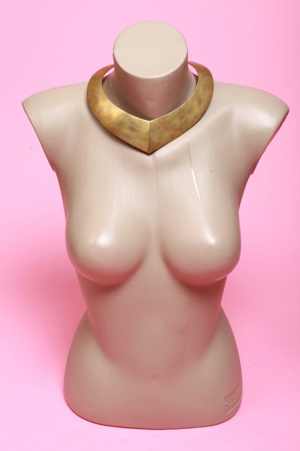 Vintage Indian Brass Collar choker bib necklace