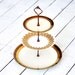 Coppertone: Wedding Table, Cake Stand, 3 Tier  Vintage China Stand, Gold Encrusted, Party