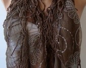 Georgeus scarf  Elegant scarf  Soft scarf  Cotton and lace