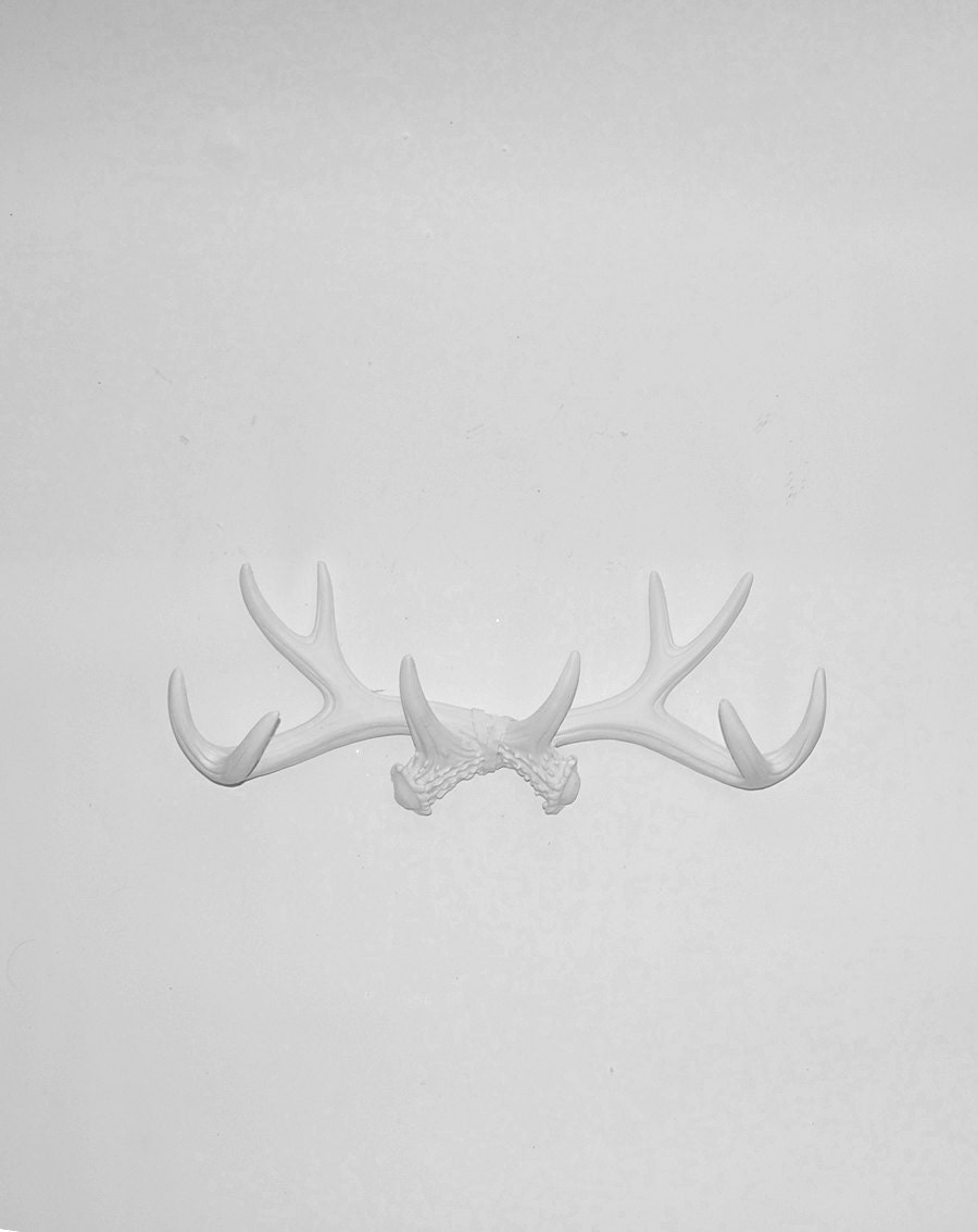 White Faux Antler Mount - Antler Wall Rack - Antler Wall Hook - Resin Antler Wall Decor