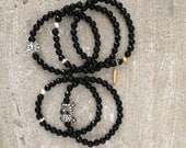 Beaded onyx bracelets (FOR ONE BRACELET)