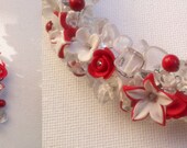 Red jewelry - Jewelry set - Handmade necklace and earrings