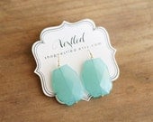 Turquoise Aqua Blue Statement Drop Earrings