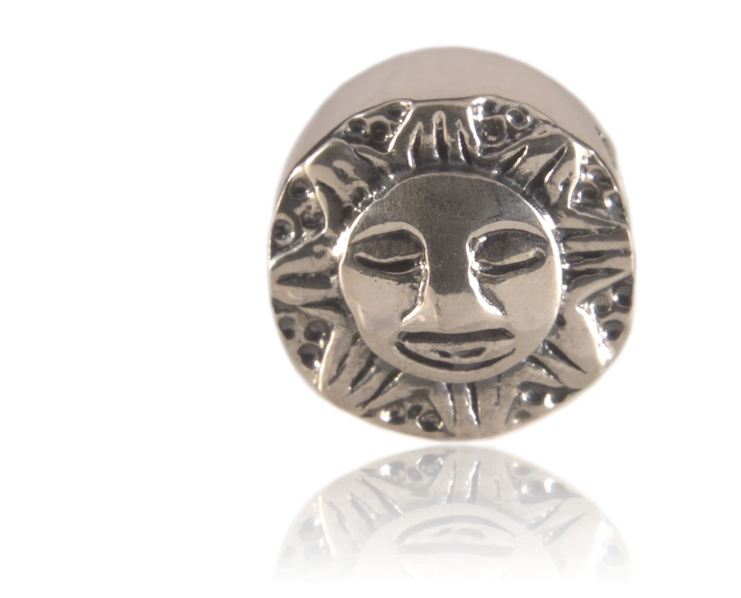 Petite Sun Sterling Silver Charm Bead Fits European Bead Bracelets Most Brands Large Hole Celestial