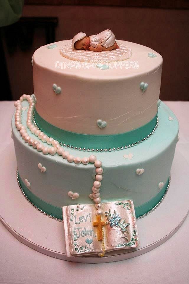 Items Similar To Boy Baptism Christening Cake Topper Shower Blanket 