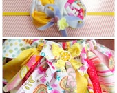 Baby Girl Fabric Tutu...Toddler Fabric Tutu..."Lemonade" Fabric Scrap Tutu..Children tutu.. Children's Clothing