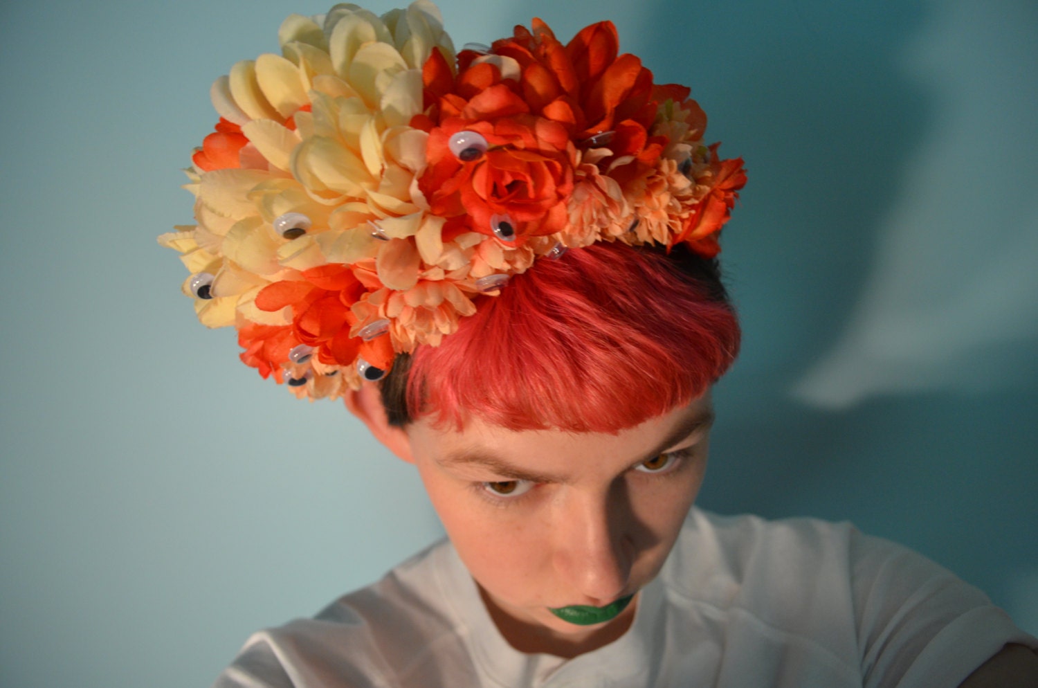 Bright Orange Googly Eye Crown Headband