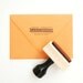 Custom "Ribbon" Return Address Stamp - for Invitations, Mom, House-warming, or Gifts - Wood Mounted, Handle & Eco-Friendly Rubber