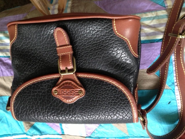 Vintage Espirit purse - cute small cross-body handbag in excellent condition, black and brown