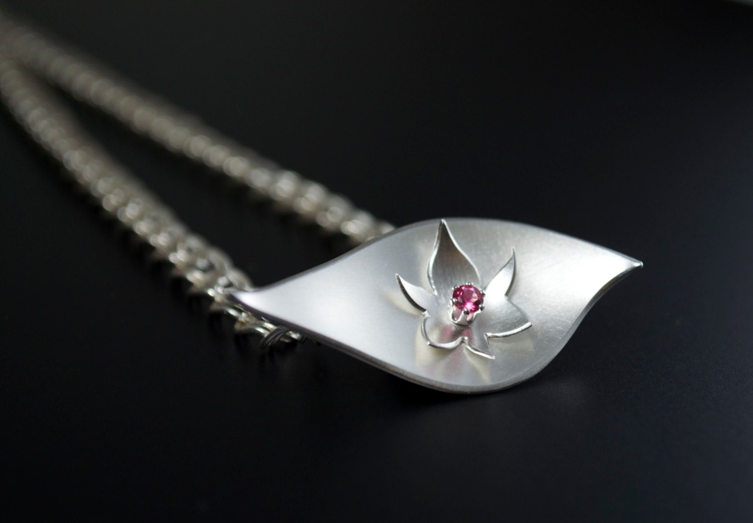 Breast Cancer Survival Judy Necklace, Sterling Silver and Tourmaline Breast Cancer Survival Necklace