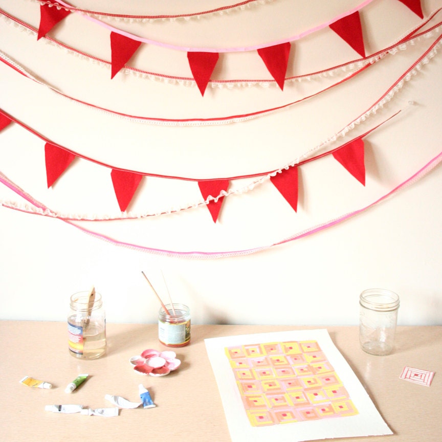 Set of 6, Valentines Bunting and Garland Decoration