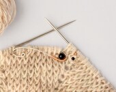 Bronze Simplicity Knitting Tool Set - Handmade in Sterling Silver with Black Onyx and Swarovski Crystals