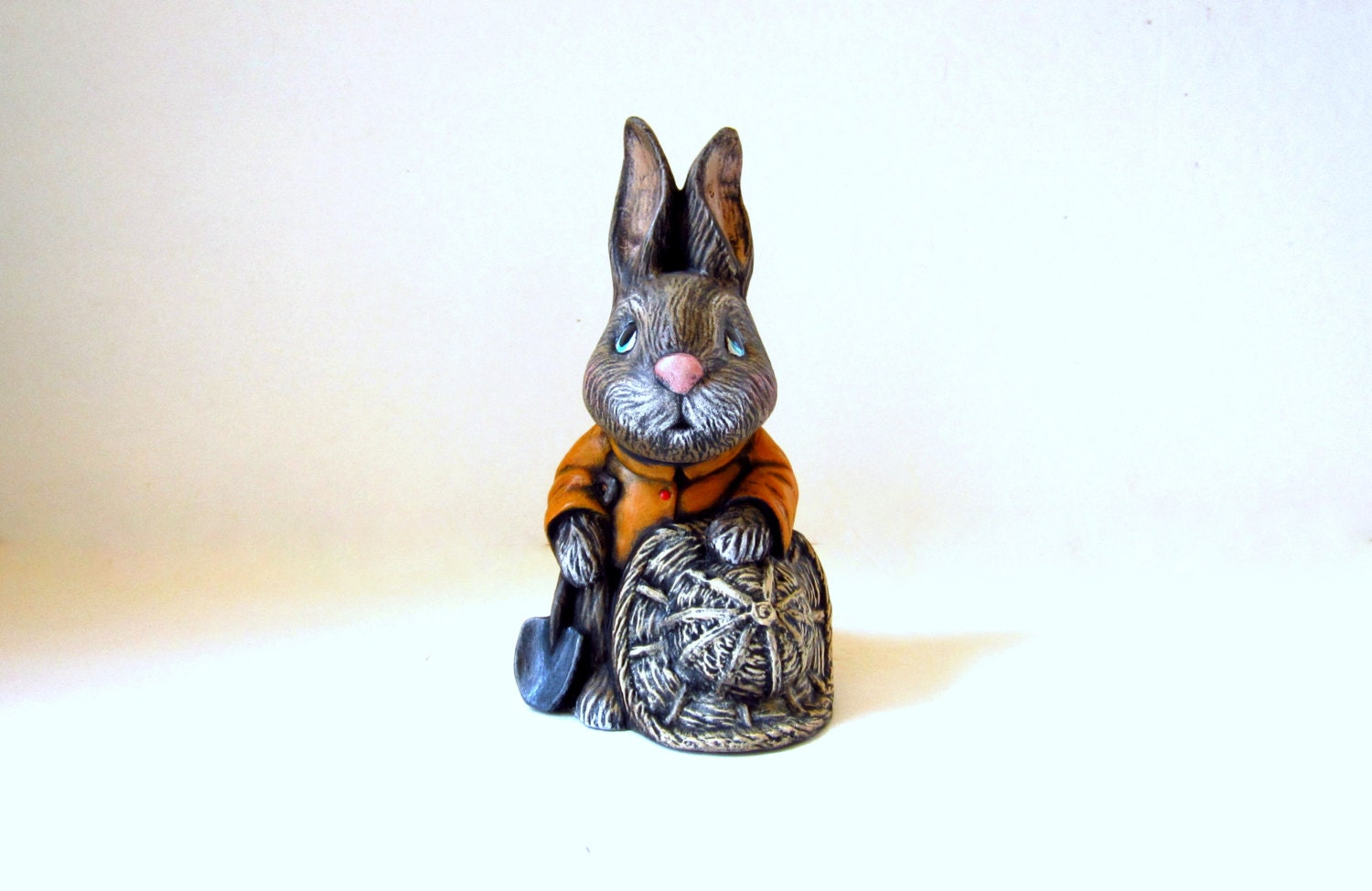 Ceramic Garden Bunny  - 7 inches - hand painted Easter or Garden Bunny, indoor or outdoor, lawn or garden