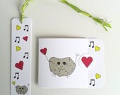 Kid's Valentine Bookmark Card Set - You Rock Valentine in Chartreuse for School Kids