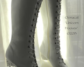 White Unicorn Hooves for Costume - Custom Made Boots to Order