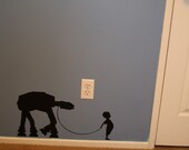 A Boy and His At - At or Girl and Her At - At vinyl wall decal - Boys Room Decal - Girls Room Decal - Star Wars wall decal - Wall Art