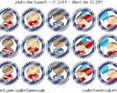 4th of July Kids - 1 inch Circle Bottle Cap Image - 4x6 and 8.5x11 Digital Collage Sheet (No. BC295) - Instant Download