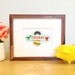 Chicago 5x7 City Lovers Collection Illinois retro vintage illustration hand drawn art travel children family nursery mint red green