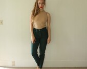 Vintage 90s Forest Green High Waisted Jeans // Waist // Pants Vintage