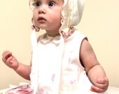 Organic Hemp and Cotton Knit   Baby Bonnet  -- infant hat. shower. gift .eco-baby.  baby girl. photo prop. hemp. organic cotton.fiber. ecru