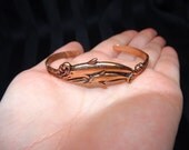 Solid Copper Dolphin Bracelet, Copper Cuff Bracelet, Unique Artisan Made Jewelry