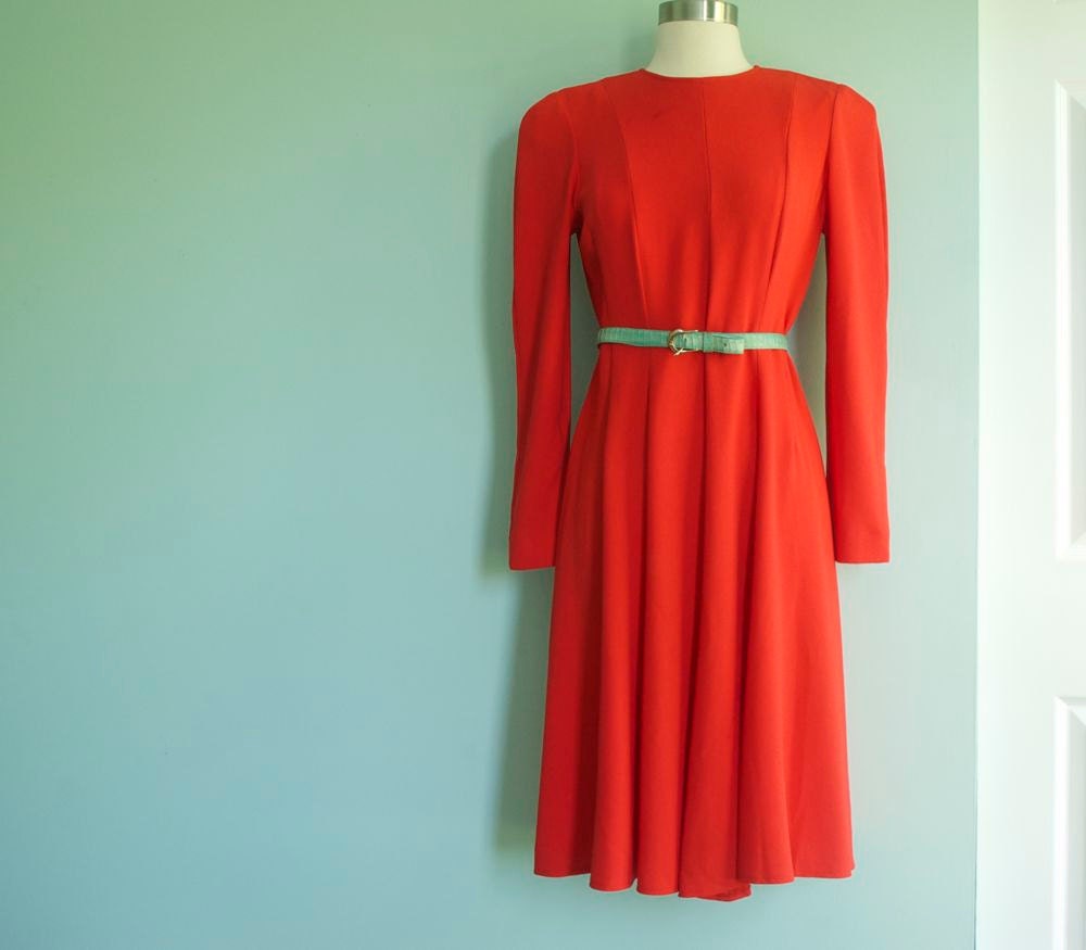 Vintage Tangerine Orange Dress